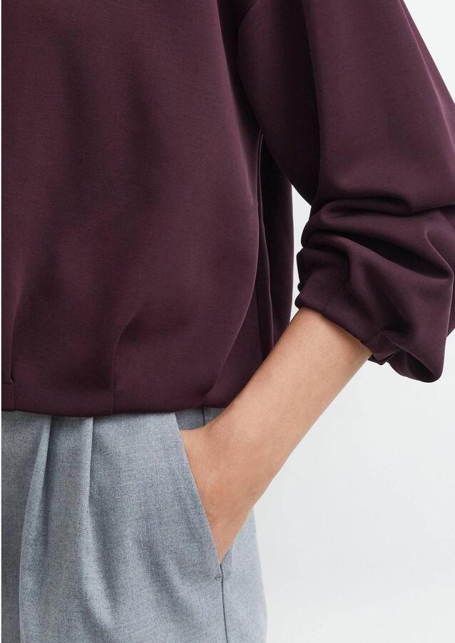 Comma sweater met plooien donkerpaars - Foto 2