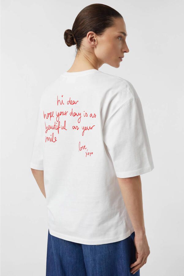 Comma Relaxed fit T-shirt met motiefstitching - Foto 3
