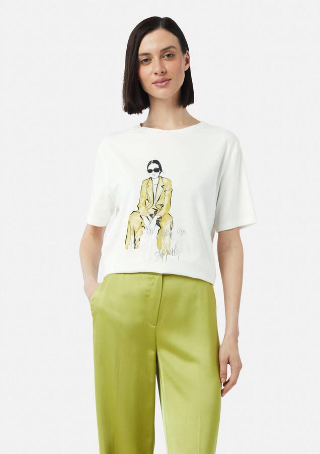 Comma T-shirt met motiefprint