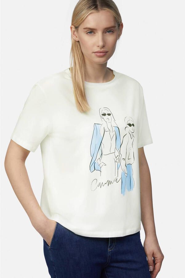 Comma T-shirt met motiefprint