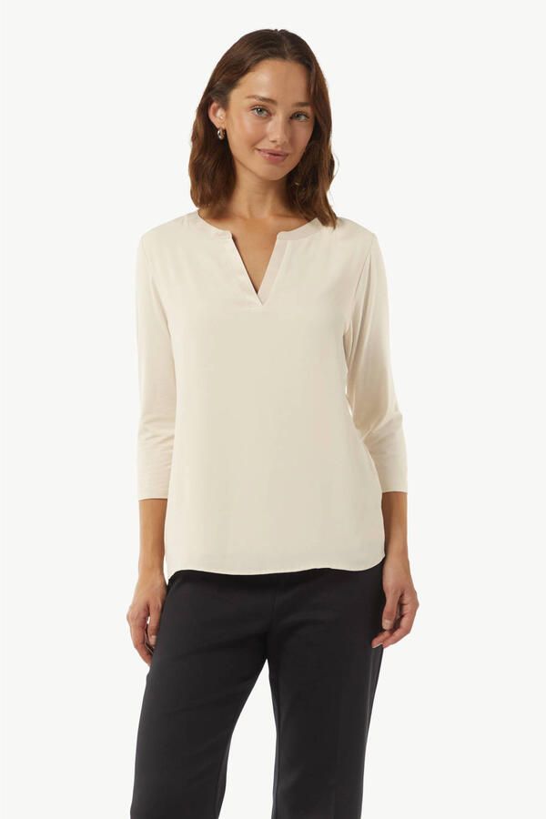 Comma Shirt met lange mouwen met v-hals - Foto 2