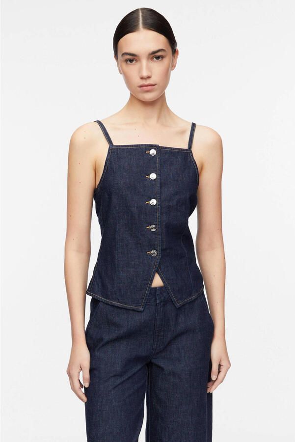 Comma top dark blue denim