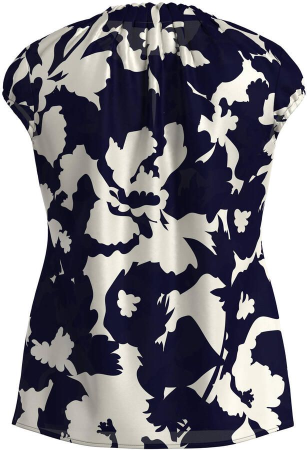 Comma Slim fit blouseshirt met druppelvormige hals - Foto 3