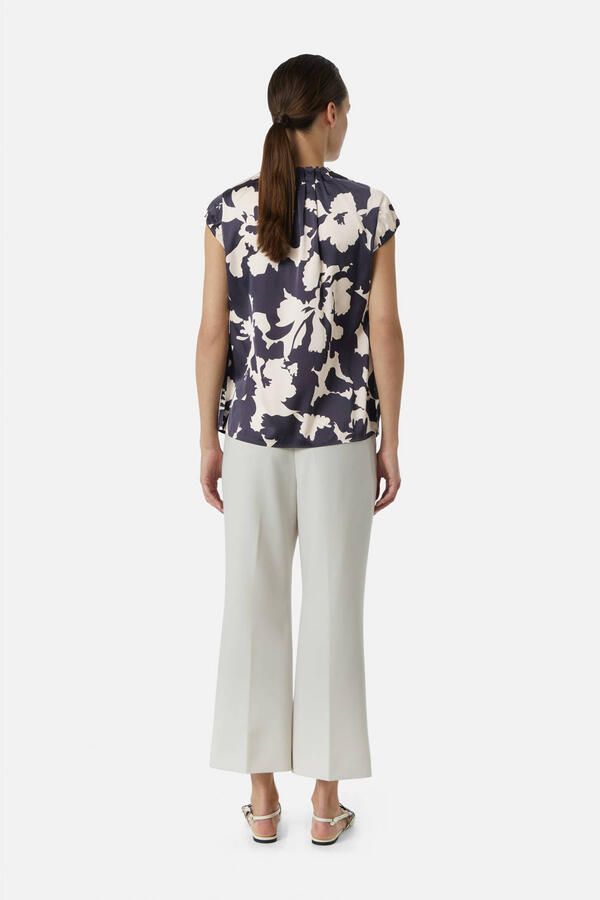 Comma Slim fit blouseshirt met druppelvormige hals - Foto 2