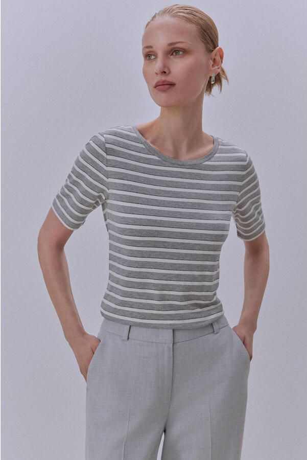 Comma T-shirt met streepmotief