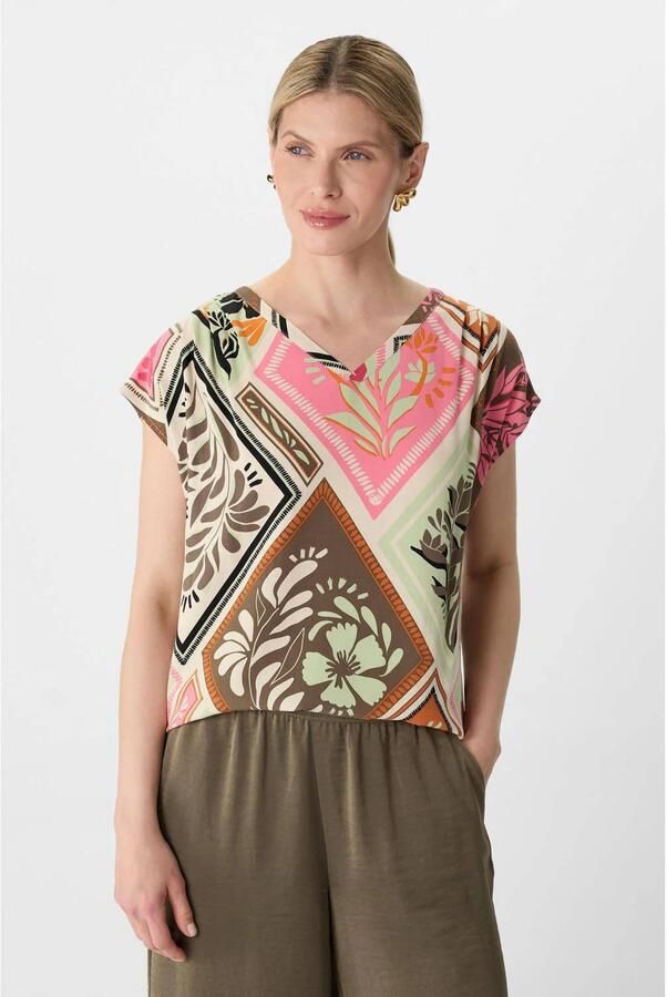 Comma Regular fit blouseshirt met V-hals - Foto 3