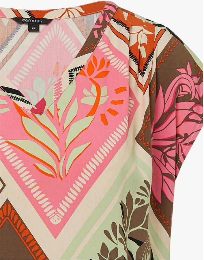 Comma Regular fit blouseshirt met V-hals