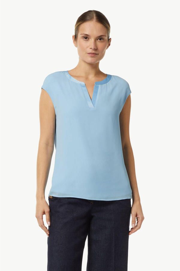 Comma T-shirt van viscosemix met vleermuismouwen