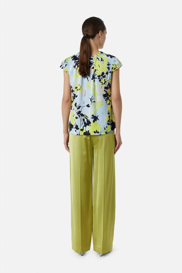 Comma Slim fit blouseshirt met druppelvormige hals - Foto 2