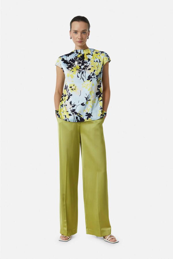 Comma Slim fit blouseshirt met druppelvormige hals