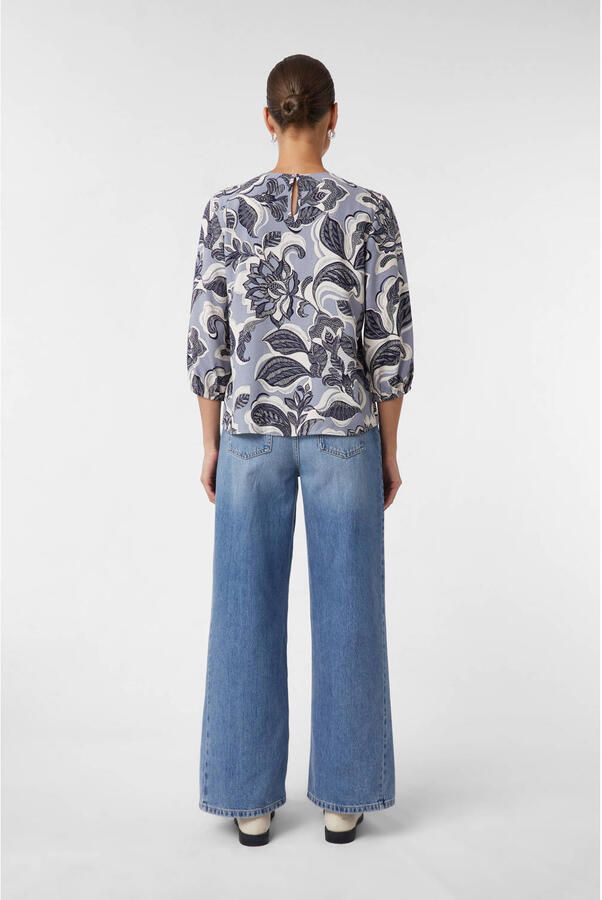 Comma Blouseshirt van viscose met 3 4-mouwen