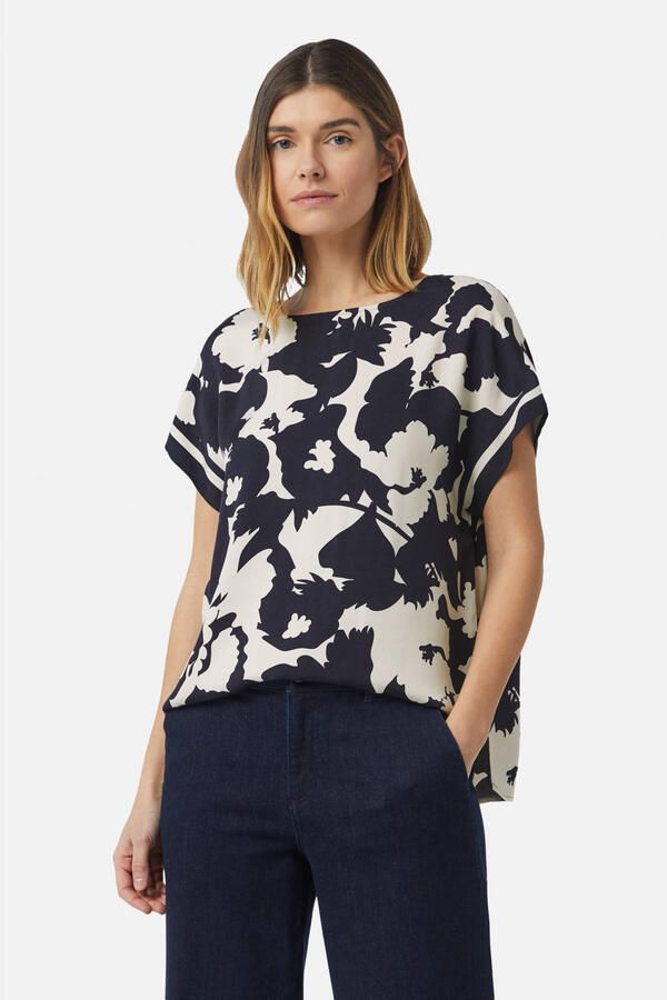 Comma Blouse met korte mouwen met print all-over