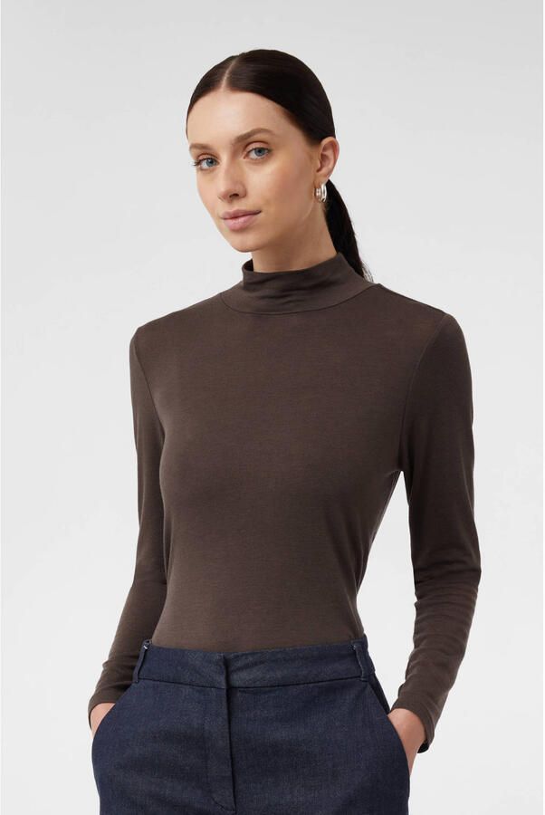 Comma Shirt met lange mouwen van wol- en lyocellmix - Foto 2