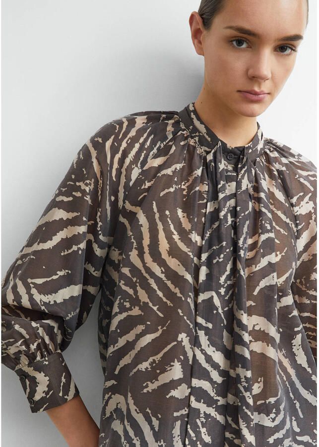 Comma top met zebraprint donkerbruin - Foto 2