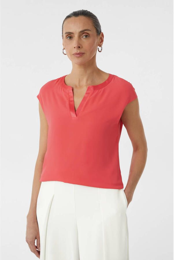 Comma Blouseshirt van viscosemix met tuniekkraag - Foto 2