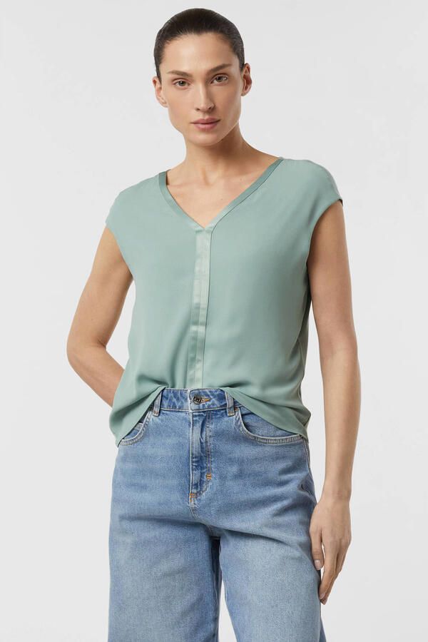 Comma Regular fit Blouse van Viscosemix met V-hals