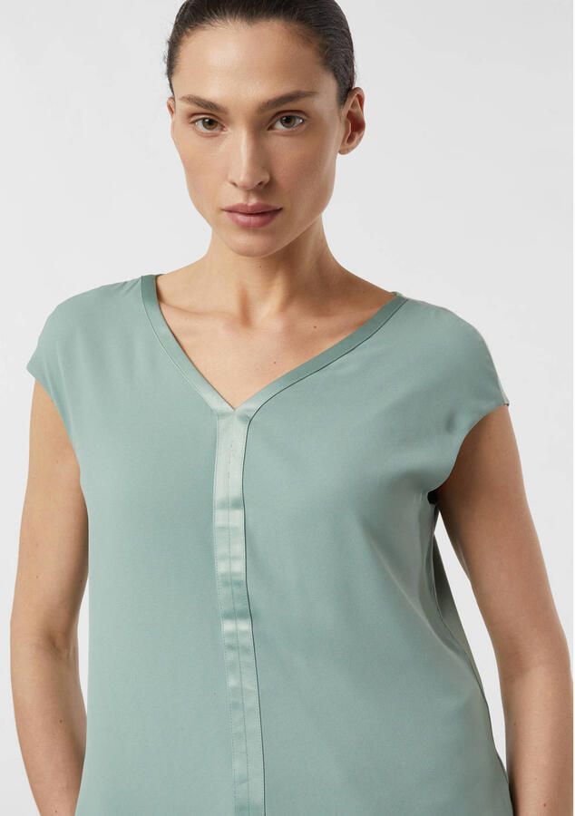 Comma Regular fit Blouse van Viscosemix met V-hals - Foto 2