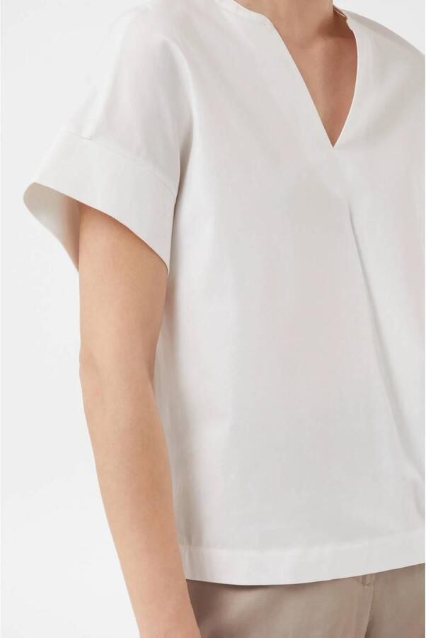 Comma T-shirt met ingesneden ronde hals