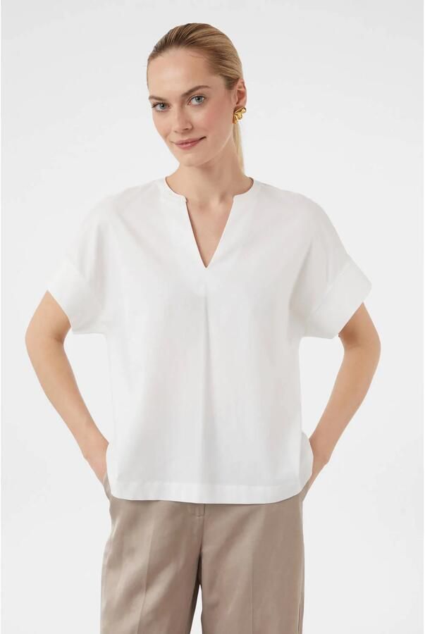 Comma T-shirt met ingesneden ronde hals - Foto 2