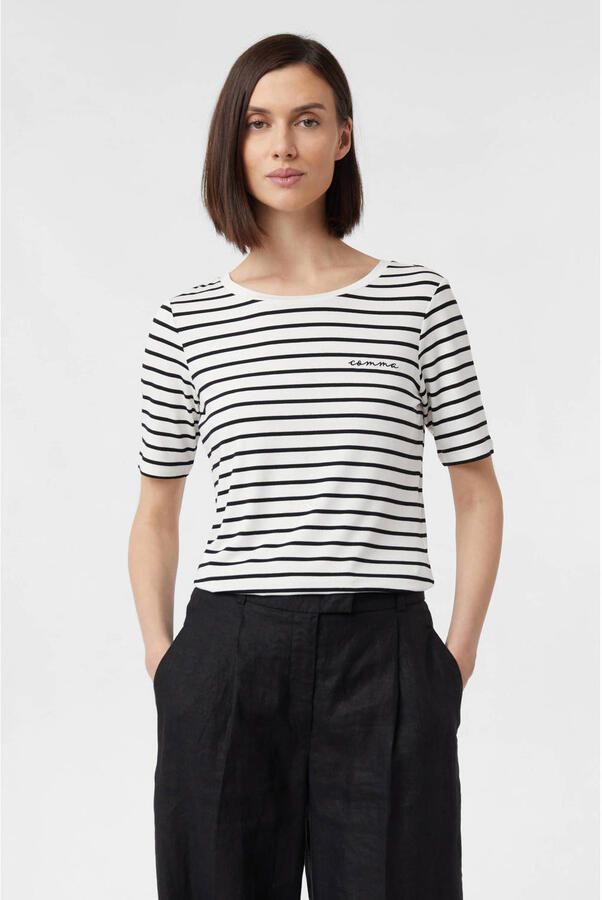 Comma T-shirt met geborduurd logo