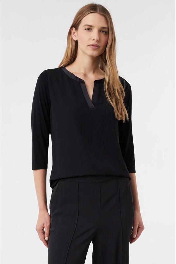 Comma Blouseshirt met V-hals en 3 4-mouwen - Foto 2