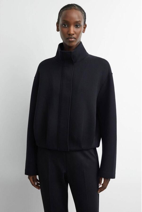 Comma vest met plooien zwart