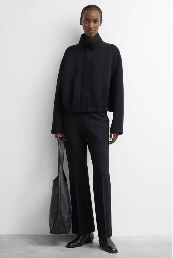 Comma vest met plooien zwart - Foto 2