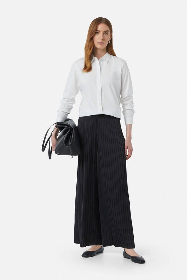 Comma Straight leg stoffen broek met plisséplooien - Foto 2