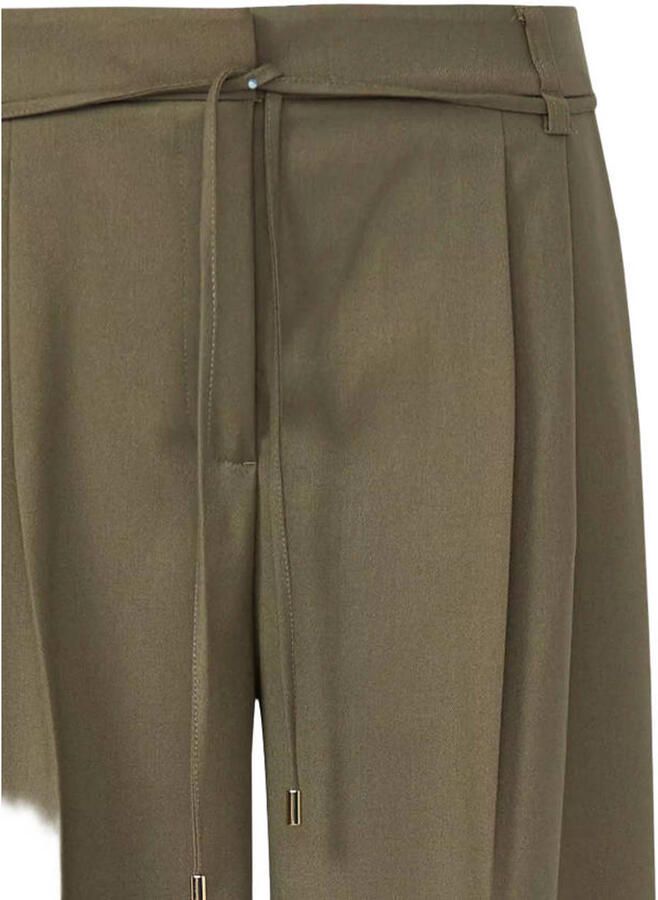 Comma wide leg high waist broek donkergroen - Foto 2