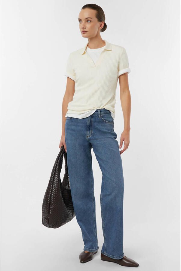 Comma wide leg jeans medium blue denim