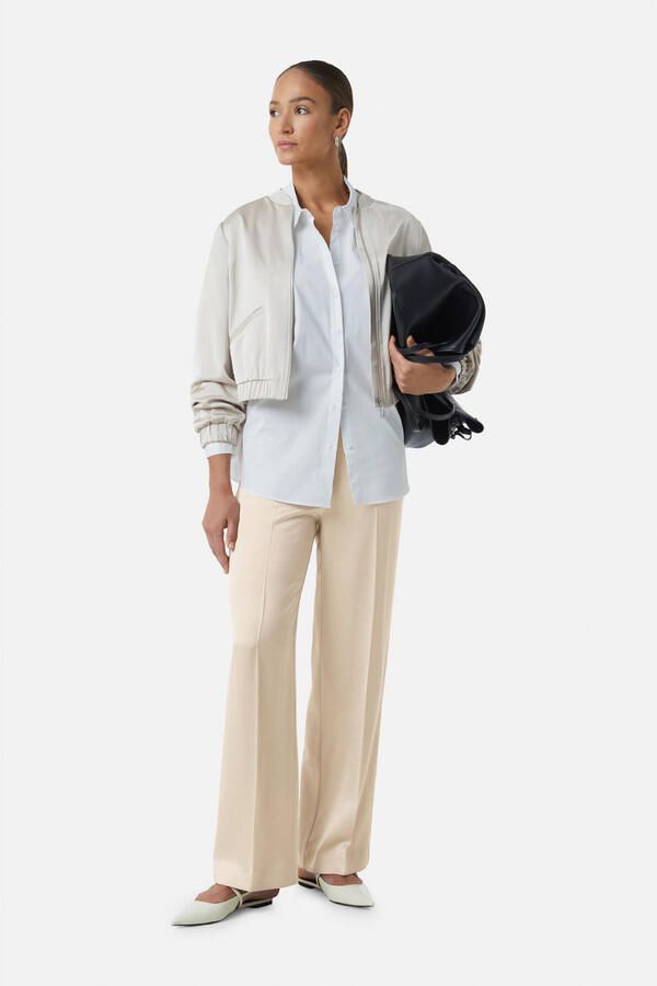 Comma Straight leg stoffen broek met elastische band