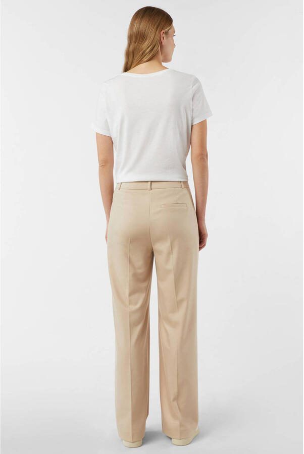 Comma wide leg regular waist broek beige - Foto 2