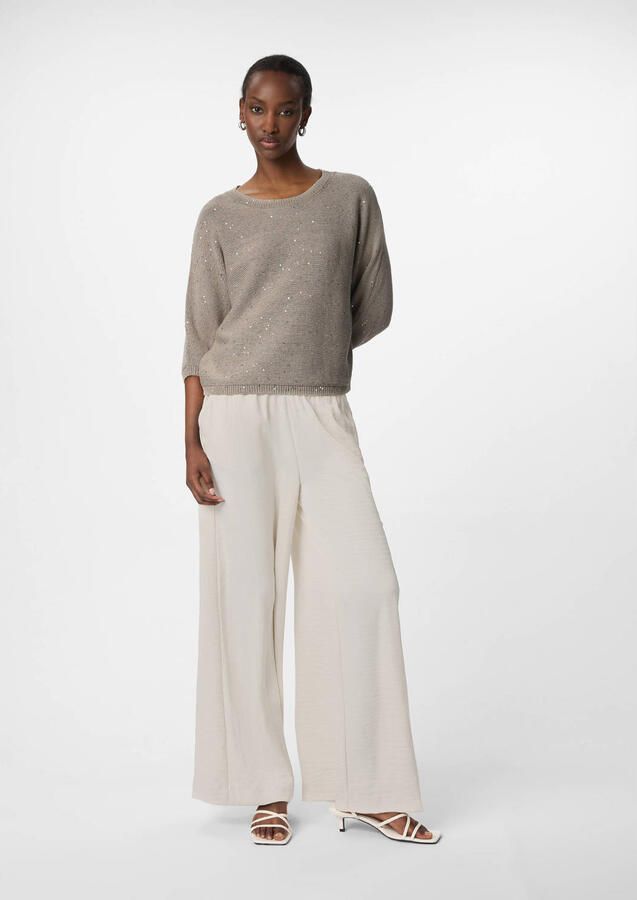 Comma Stoffen broek Wide leg en elastische tailleband