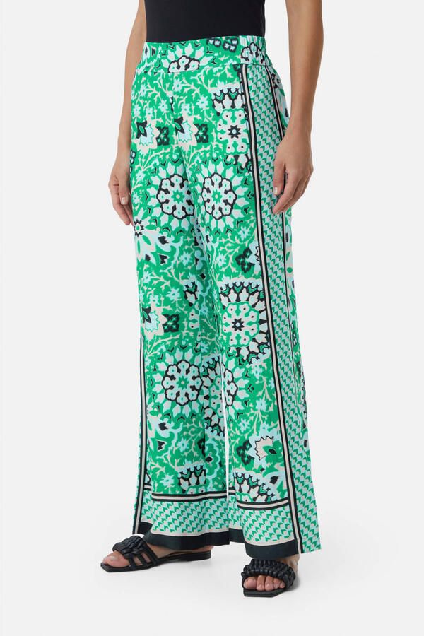 Comma Straight leg stoffen broek met elastische band