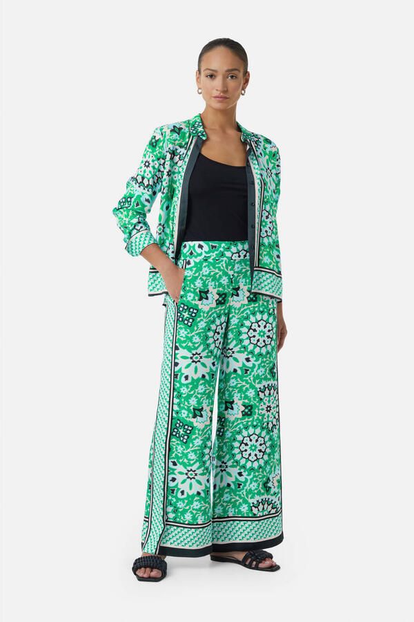 Comma Straight leg stoffen broek met elastische band - Foto 2