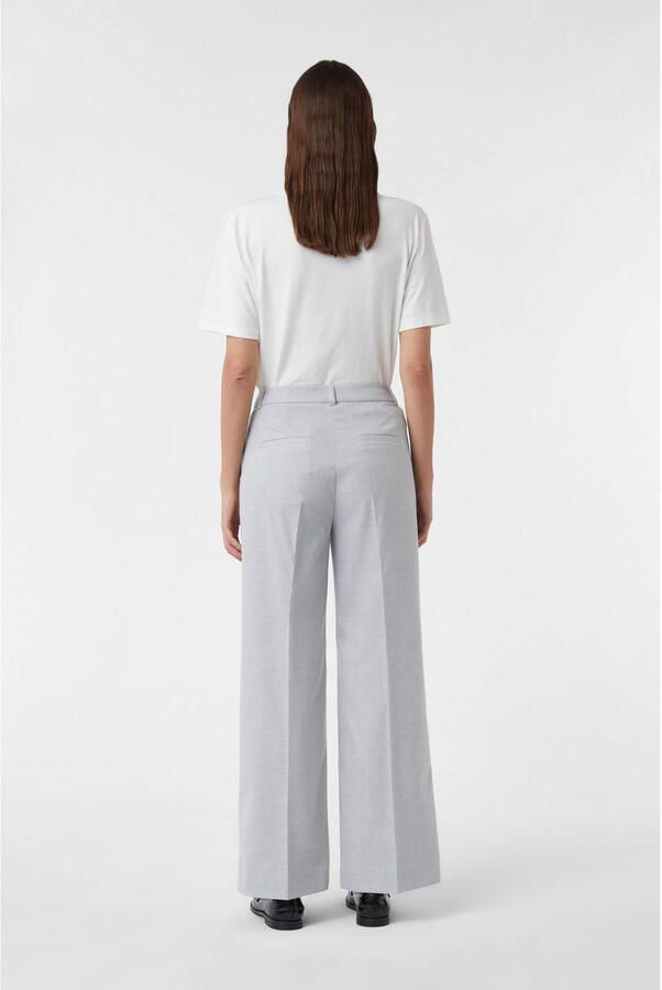 Comma wide leg regular waist pantalon lichtgrijs