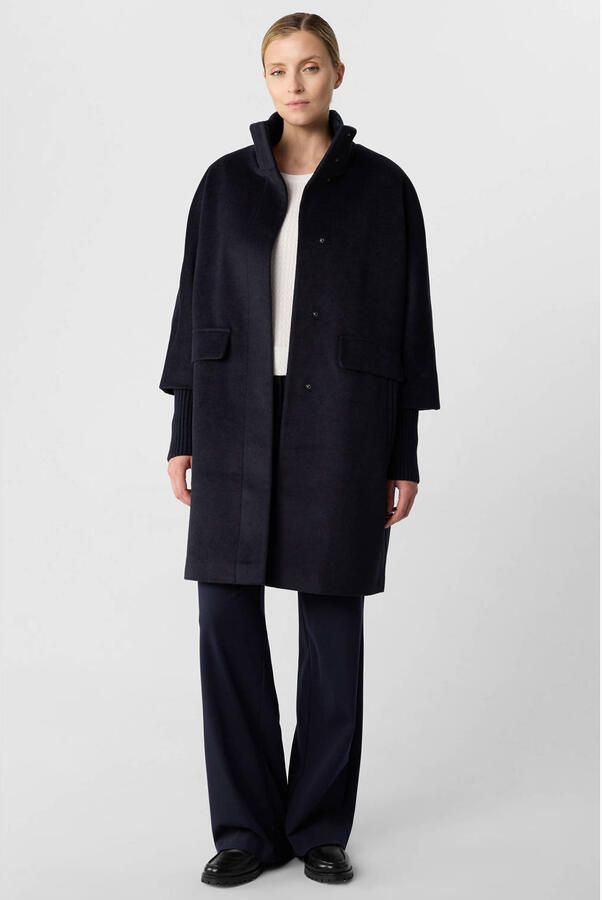 Comma wollen manteljas donkerblauw - Foto 3
