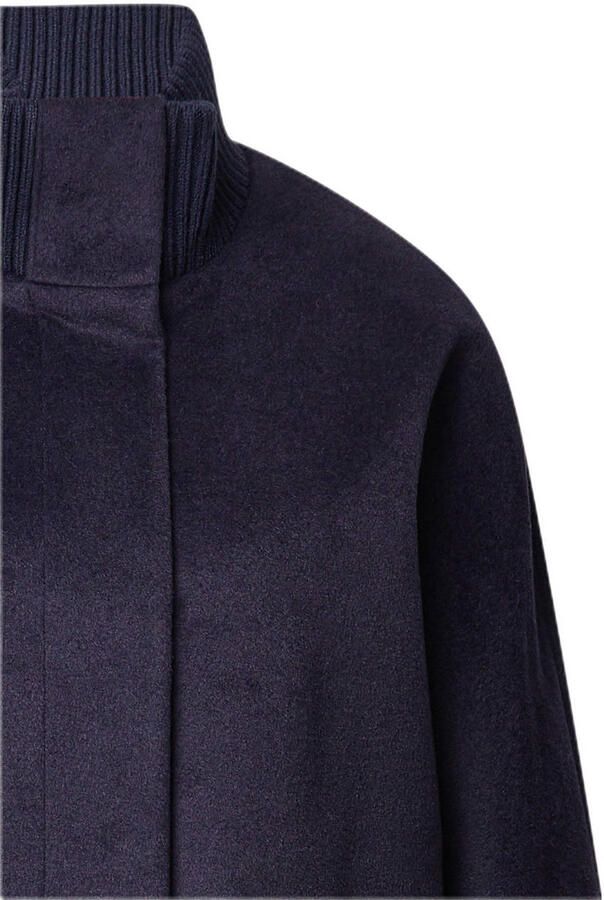 Comma wollen manteljas donkerblauw