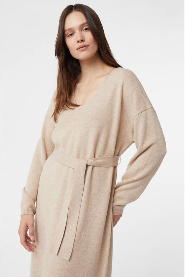 Comma wollen midi jurk beige - Foto 2