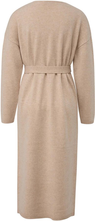 Comma wollen midi jurk beige - Foto 3