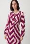 Comma maxi jurk met all over print roze aubergine - Thumbnail 1