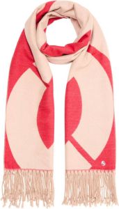 Comma sjaal met all-over print rood beige