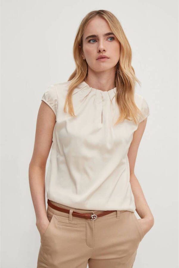 Comma Satijnen blouse in een glanzende look met stretch