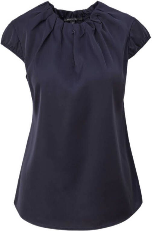Comma Satijnen blouse in een glanzende look met stretch