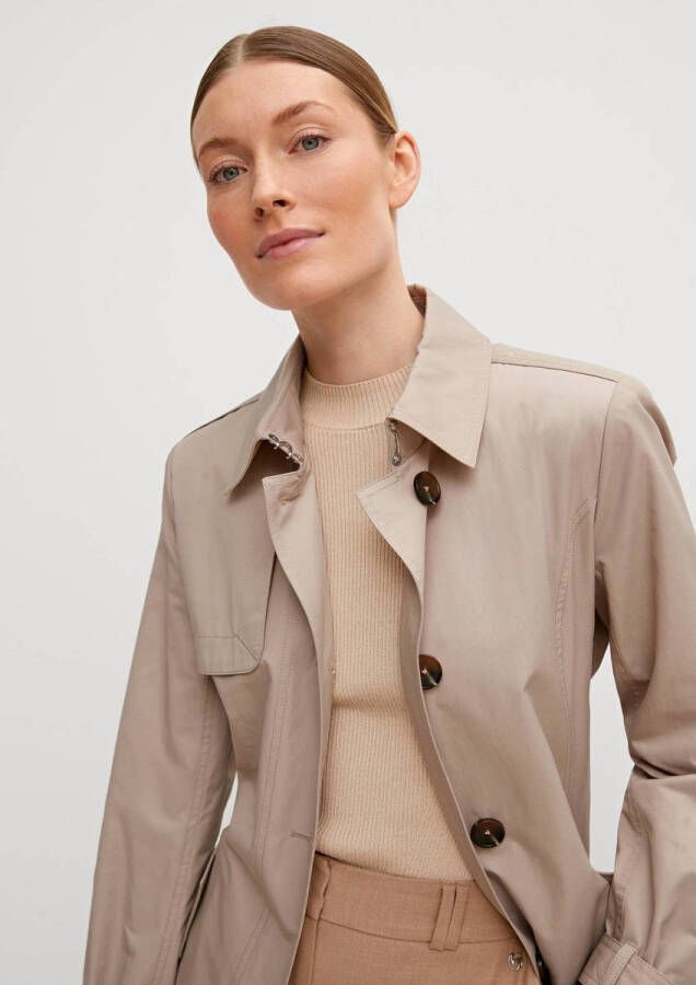 Comma trenchcoat zomer met ceintuur oudroze