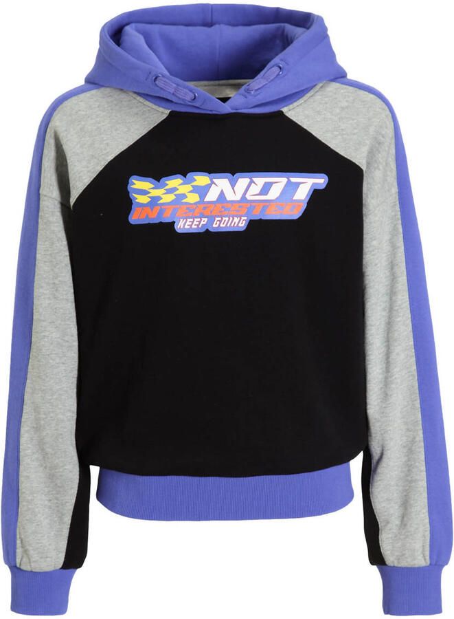 Coolcat Colourblock Hoodie Nathalia Not Interested Print