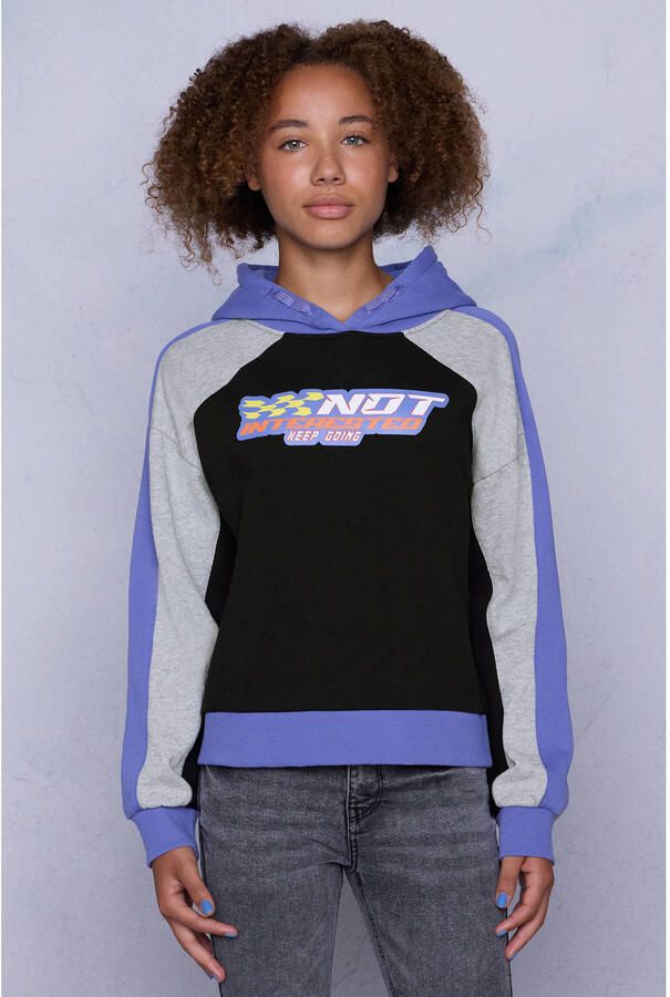 Coolcat Colourblock Hoodie Nathalia Not Interested Print - Foto 3