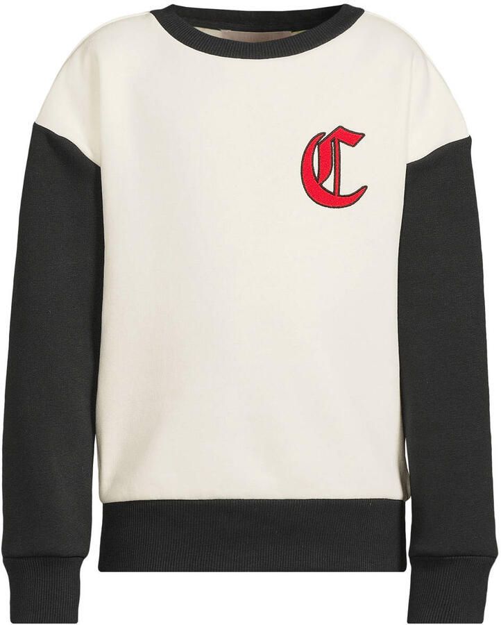 Coolcat colourblock sweater met printopdruk Ace off-white zwart