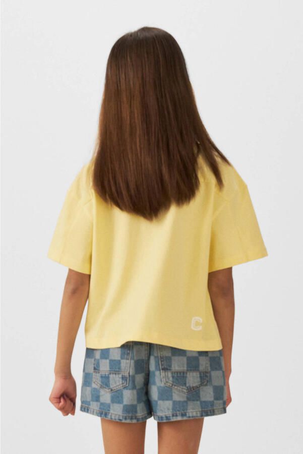 Coolcat denim short Hailey met checkerboard print blauw - Foto 2