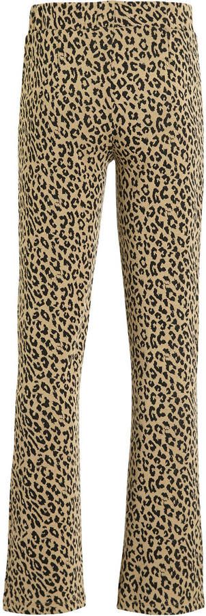 Coolcat flared broek Bailey met Luipaard Jacquard Patroon